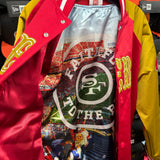 SF 49ers Mitchell&Ness Red/Gold “Faithful” Satin Jacket
