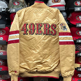 SF 49ers Starter Gold Satin Jacket (Saloon Script On Back)