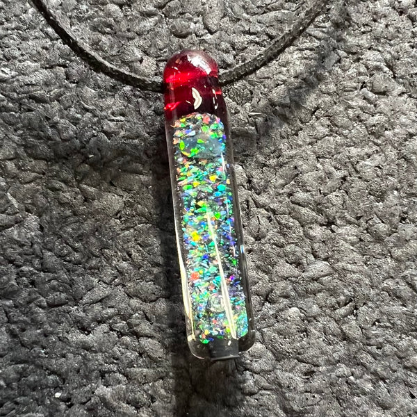 Oopazi Crushed Opal Capsule Glass Pendant #01