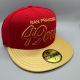 SF 49ers “Retro Script” NE Fitted (Red/Gold)