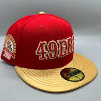 SF 49ers “Saloon” (Red/Gold) NE Fitted w/ SB XXIV Side Patch