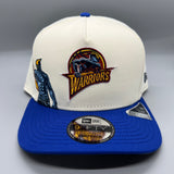 GS Warriors NE 9Fifty “A-Frame” Curved Snapback (Cream/Blue)