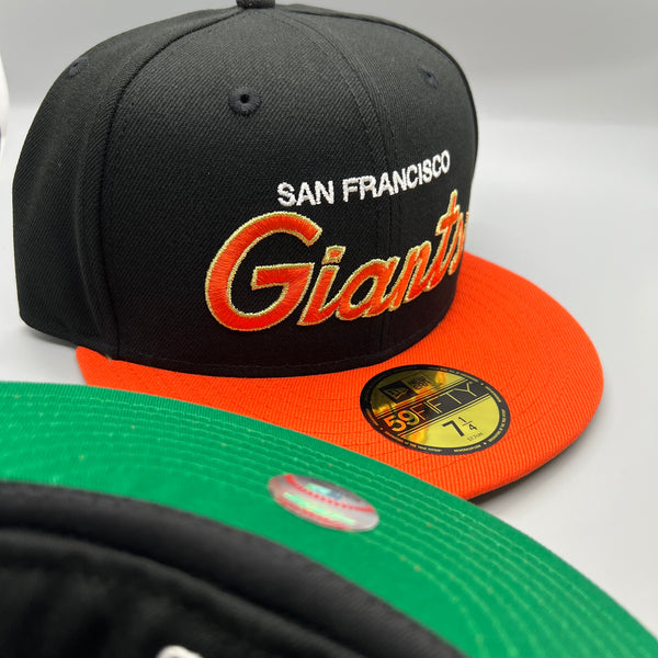 SF Giants “Retro Script” NE Fitted (Black/Orange/Gold)
