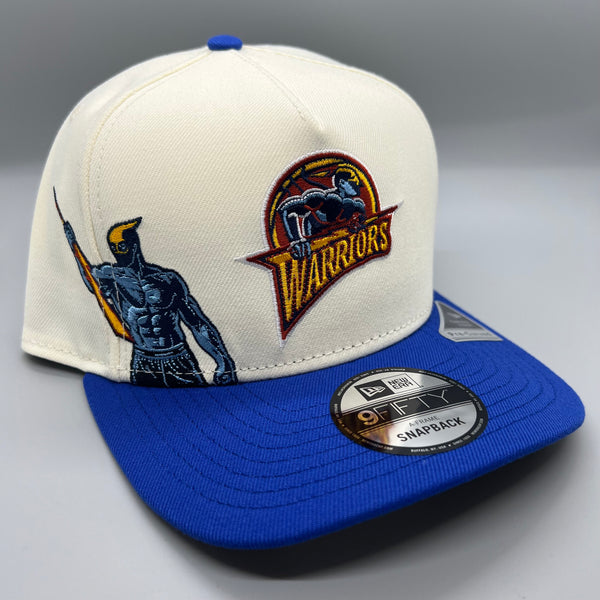 GS Warriors NE 9Fifty “A-Frame” Curved Snapback (Cream/Blue)