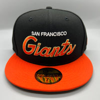 SF Giants “Retro Script” NE Fitted (Black/Orange/Gold)
