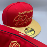 SF 49ers “Retro Script” NE Fitted (Red/Gold)