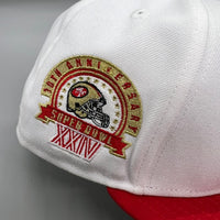 SF 49ers “Saloon” (White/Red) NE Fitted w/ SB XXIV Side Patch