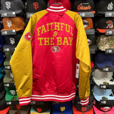 SF 49ers Mitchell&Ness Red/Gold “Faithful” Satin Jacket