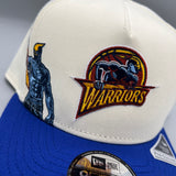 GS Warriors NE 9Fifty “A-Frame” Curved Snapback (Cream/Blue)