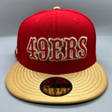 SF 49ers “Saloon” (Red/Gold) NE Fitted w/ SB XXIV Side Patch