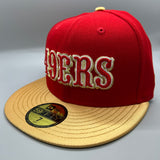 SF 49ers “Saloon” (Red/Gold) NE Fitted w/ SB XXIV Side Patch