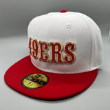 SF 49ers “Saloon” (White/Red) NE Fitted w/ SB XXIV Side Patch