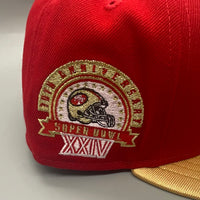 SF 49ers “Saloon” (Red/Gold) NE Fitted w/ SB XXIV Side Patch