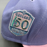 Holiday Sale (Dec 14th) Oakland Athletics NE Fitted (Lavender/Pink/Teal) w/ 50th Anniv SP