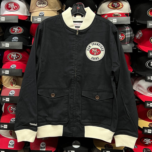 SF 49ers Mitchell&Ness Black Cotton Twill Jacket