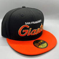 SF Giants “Retro Script” NE Fitted (Black/Orange/Gold)