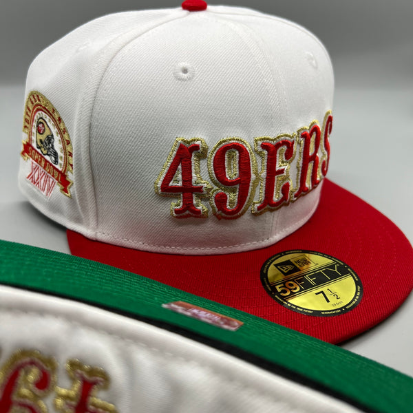 SF 49ers “Saloon” (White/Red) NE Fitted w/ SB XXIV Side Patch