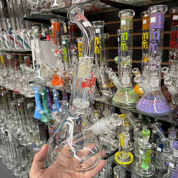 Holiday Sale (Dec 2nd) ZOB Glass 14” Bent Neck Beaker w/Showerhead Perq