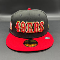 SF 49ers “Saloon” (Black/Red) NE Fitted w/ 40th Anniv. Side Patch