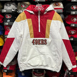 SF 49ers Starter (White/Team) 1/2 Zip Pullover