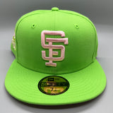 Holiday Sale (Dec 3rd) SF Giants NE Fitted (LimeGreen/Pink) w/‘89 WS SP