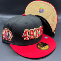 SF 49ers “Saloon” (Black/Red) NE Fitted w/ 40th Anniv. Side Patch