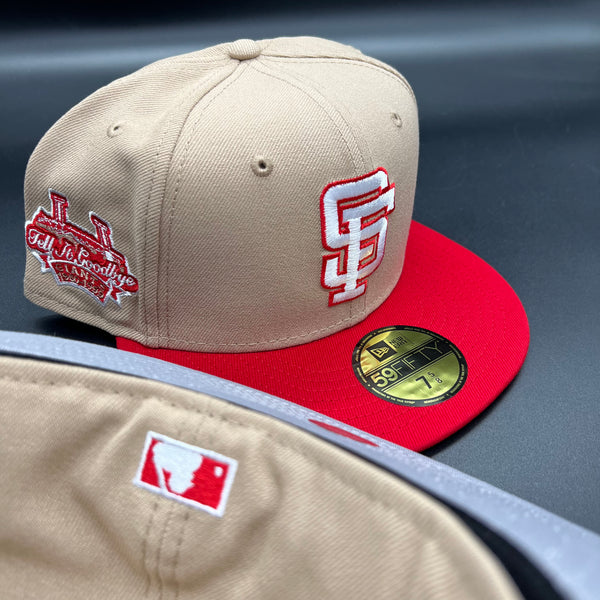 SF Giants NE Fitted (Tan/Red/White) w/ TIG Side Patch