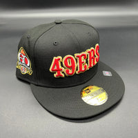 SF 49ers “Saloon” (Black/Red) NE Fitted w/ 60th Anniv. Side Patch