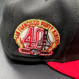 SF 49ers “Saloon” (Black/Red) NE Fitted w/ 40th Anniv. Side Patch