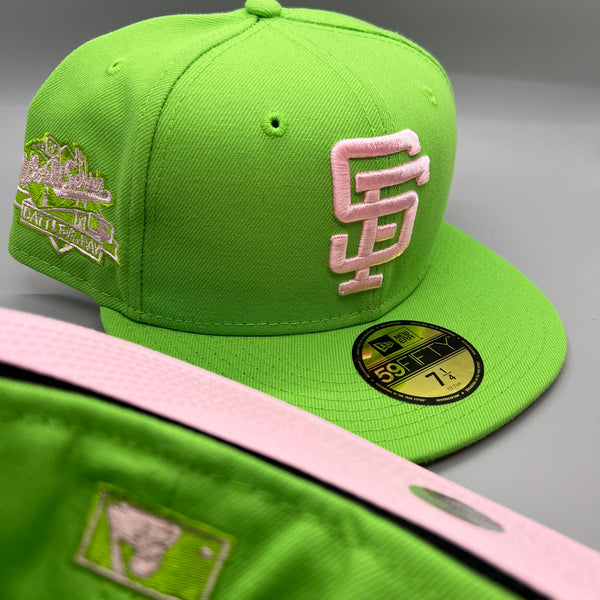 Holiday Sale (Dec 3rd) SF Giants NE Fitted (LimeGreen/Pink) w/‘89 WS SP