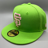 Holiday Sale (Dec 3rd) SF Giants NE Fitted (LimeGreen/Pink) w/‘89 WS SP