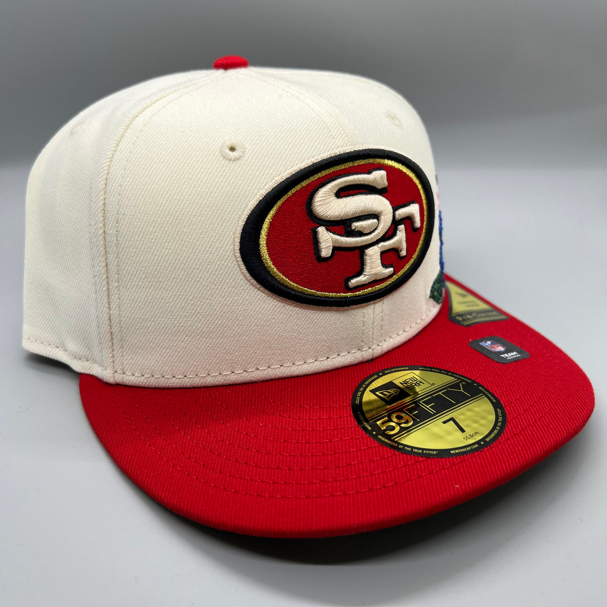 SF 49ers “Tonal Florals” (Cream/Red) NE Fitted – Goodfellas SF