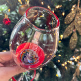 Holiday Sale 2K Glass Art 9” Custom Wine Glass