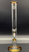 OJ Flame 16" Fixed-4 Stemless w/18mm Slide (Amber/Crushed Opal)