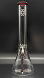 OJ Flame 16.5" Full Accented Beaker w/14mm Slide #03 (Red Elvis)