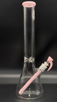 OJ Flame 16.5" Full Accented Beaker w/14mm Slide #11 (Pink Cadillac)
