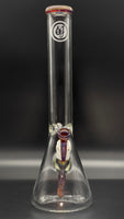 OJ Flame 16.5" Full Accented Beaker w/14mm Slide #02 (Amber Purple)