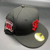 SF Giants NE Fitted (Black/Red) w/ 50th Anniversary Side Patch