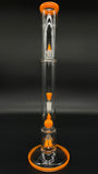2K Glass 16.5" Dual Stemline to Gridded Crystal ball #03 (Bright Orange)