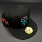 SF Giants NE Fitted (Black/Teal/Pink) w/‘89 WS BOB Side Patch