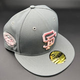 SF Giants NE Fitted (Gray/Pink) w/‘25th Anniversary Side Patch