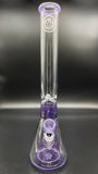 OJ Flame 18" Collins Beaker w/14mm Slide (Purple Lollipop w/Crushed Opal)
