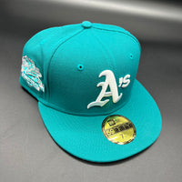 Oakland Athletics NE Fitted (Turq/White/Pink) w/‘89 WS Side Patch