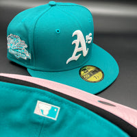 Oakland Athletics NE Fitted (Turq/White/Pink) w/‘89 WS Side Patch
