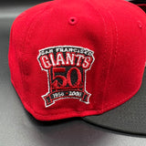 SF Giants NE Fitted (Red/Black) w/ 50th Anniversary Side Patch