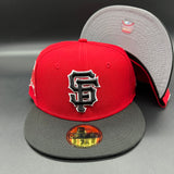 SF Giants NE Fitted (Red/Black) w/ 50th Anniversary Side Patch