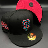 SF Giants NE Fitted (Black/Teal/Pink) w/‘89 WS BOB Side Patch
